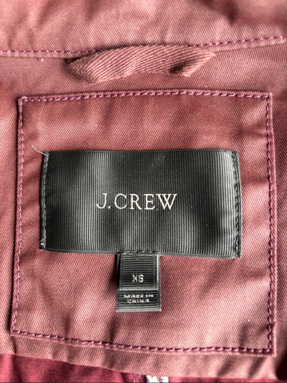 J. Crew Burgundy Waxed Cotton Utility/Field Jacket Gold-Tone Snaps NWOT - Picture 5 of 7